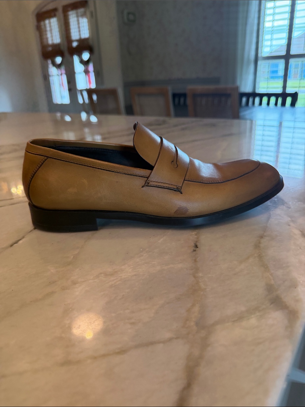 Ermenegildo Zegna Chestnut Leather Penny Loafers